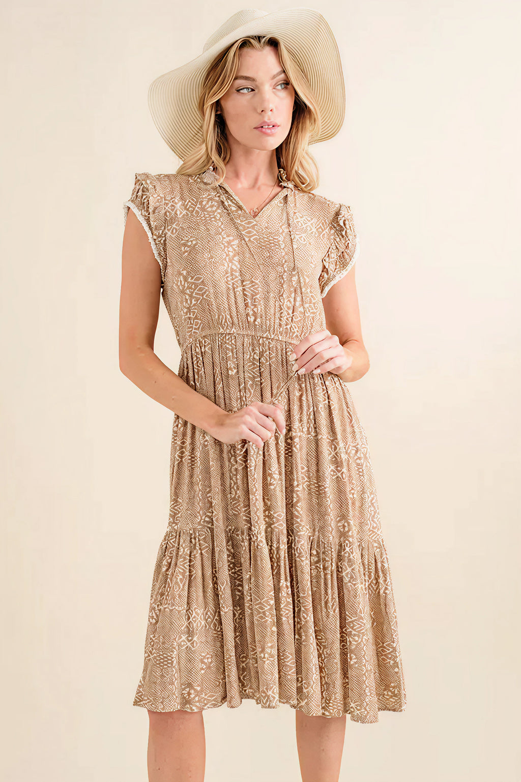 Boho Printed Tiered Maxi Dress
