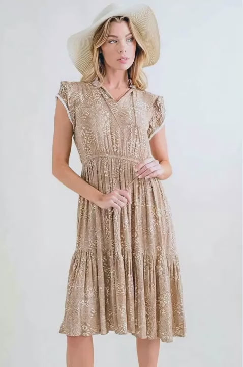 Boho Printed Tiered Maxi Dress
